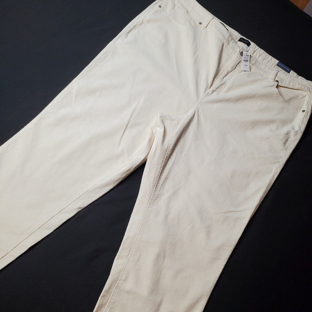 Talbots Women's Size 24W NWT 5-Pocket Straight Leg Corduroy Pant Ivory White